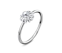 Flower Designed Silver Nose Ring NSKR-35